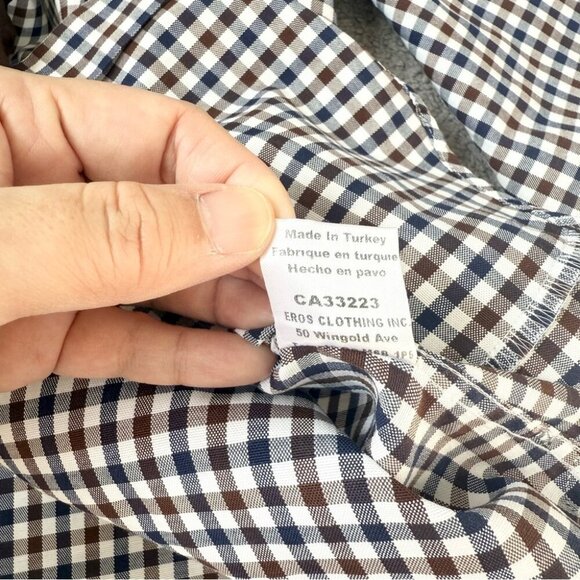 7 Downie St Plaid Brown Checkered Button Shirt - Picture 12 of 15